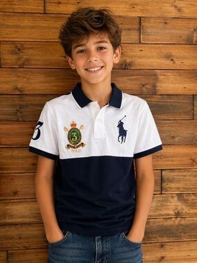 Polo Ralph Lauren unique embroidered polo collars shirt size M (10-12) kids